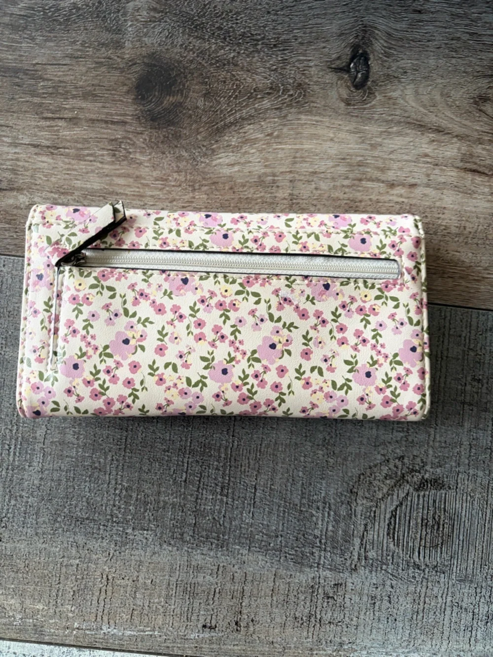 Nine West Floral Envelope Wallet Snap Clutch Pink Flower Print